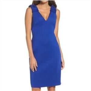 Eliza J Bow Sheath Dress in Cobalt Size 8